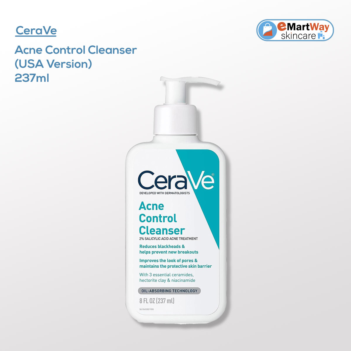 Cerave Acne Control Cleanser 237ml (USA Version)