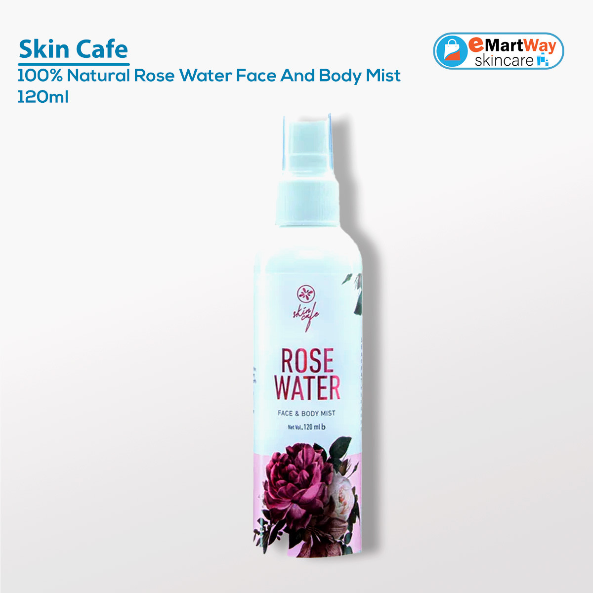 Skin Cafe 100% Natural Rose Water Face And Body Mist 120ml