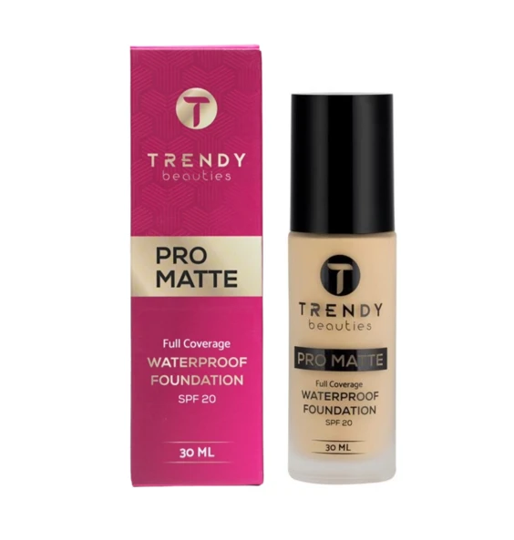Trendy Beauties Pro Matte Full Coverage Waterproof Foundation SPF20 (02-Natural) 30ml
