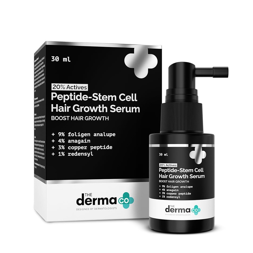 The Derma CO Hair Growth Serum with 20% Actives Peptide Stem Cell 30ml