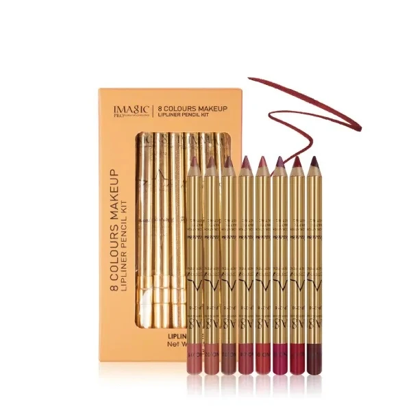 IMAGIC 8 Colours Makeup Lipliner Pencil Kit Set 8pcs