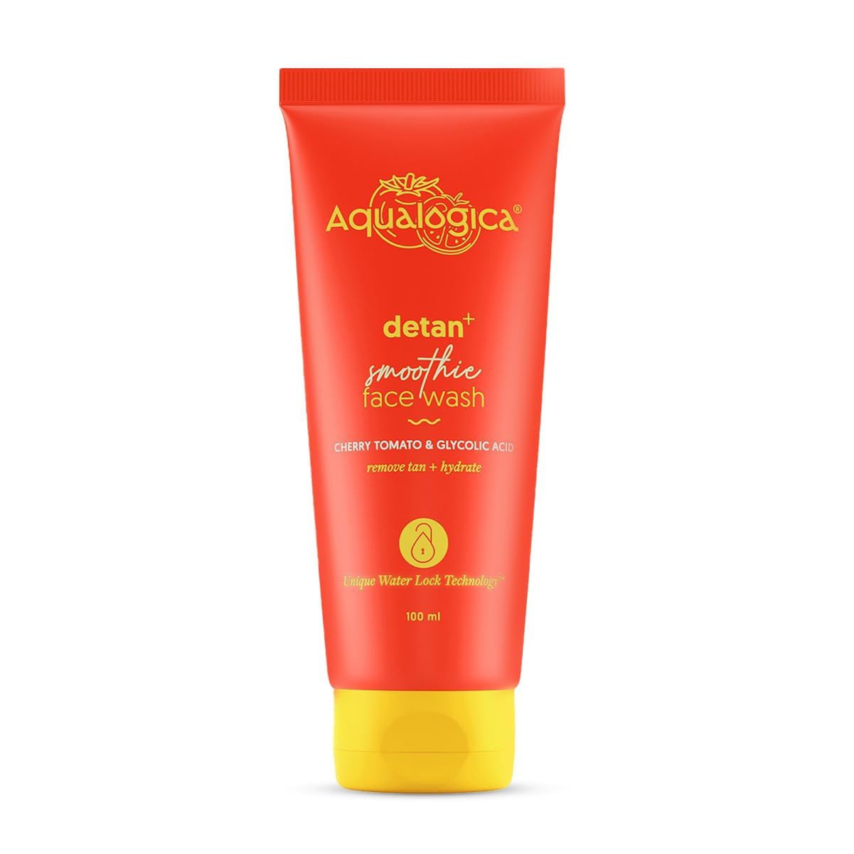 Aqualogica Detan+ Smoothie Face Wash with Cherry Tomato & Glycolic Acid for Tan Removal - 100ml
