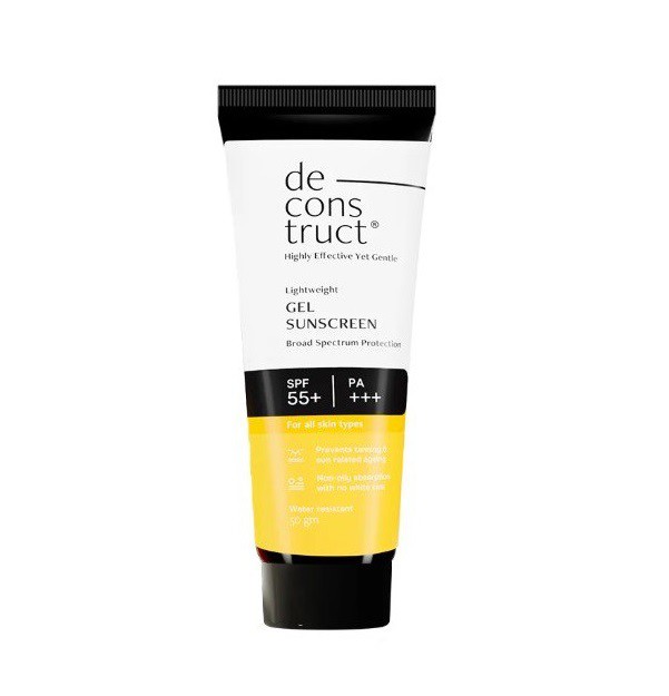 Deconstruct Lightweight Gel Water Resistant Sunscreen for Oily Skin SPF 55+ and PA+++ 50g