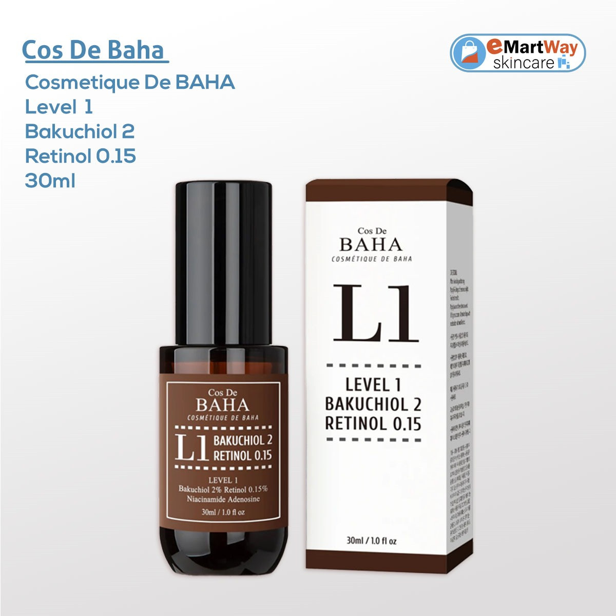 Cos De Baha Level 1 Bakuchiol 2% Retinol 0.15% Serum (L1) 30ml