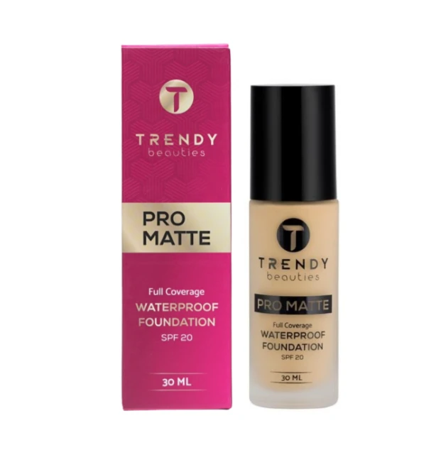 Trendy Beauties Pro Matte Full Coverage Waterproof Foundation SPF20 (03-Honey) 30ml