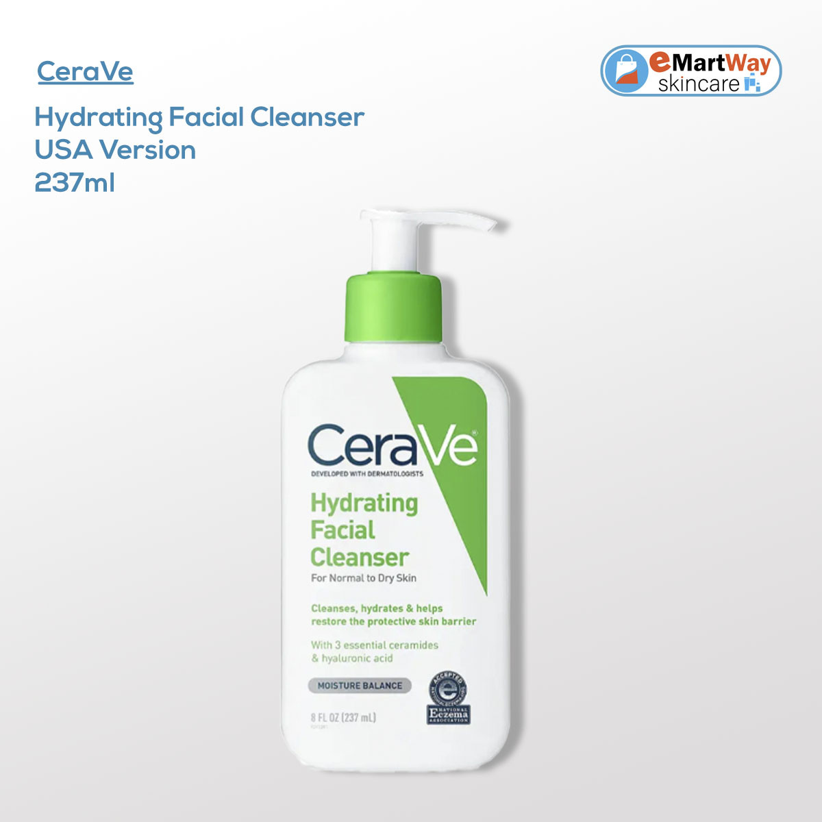 CeraVe Hydrating Facial Cleanser 237ml (USA Version)