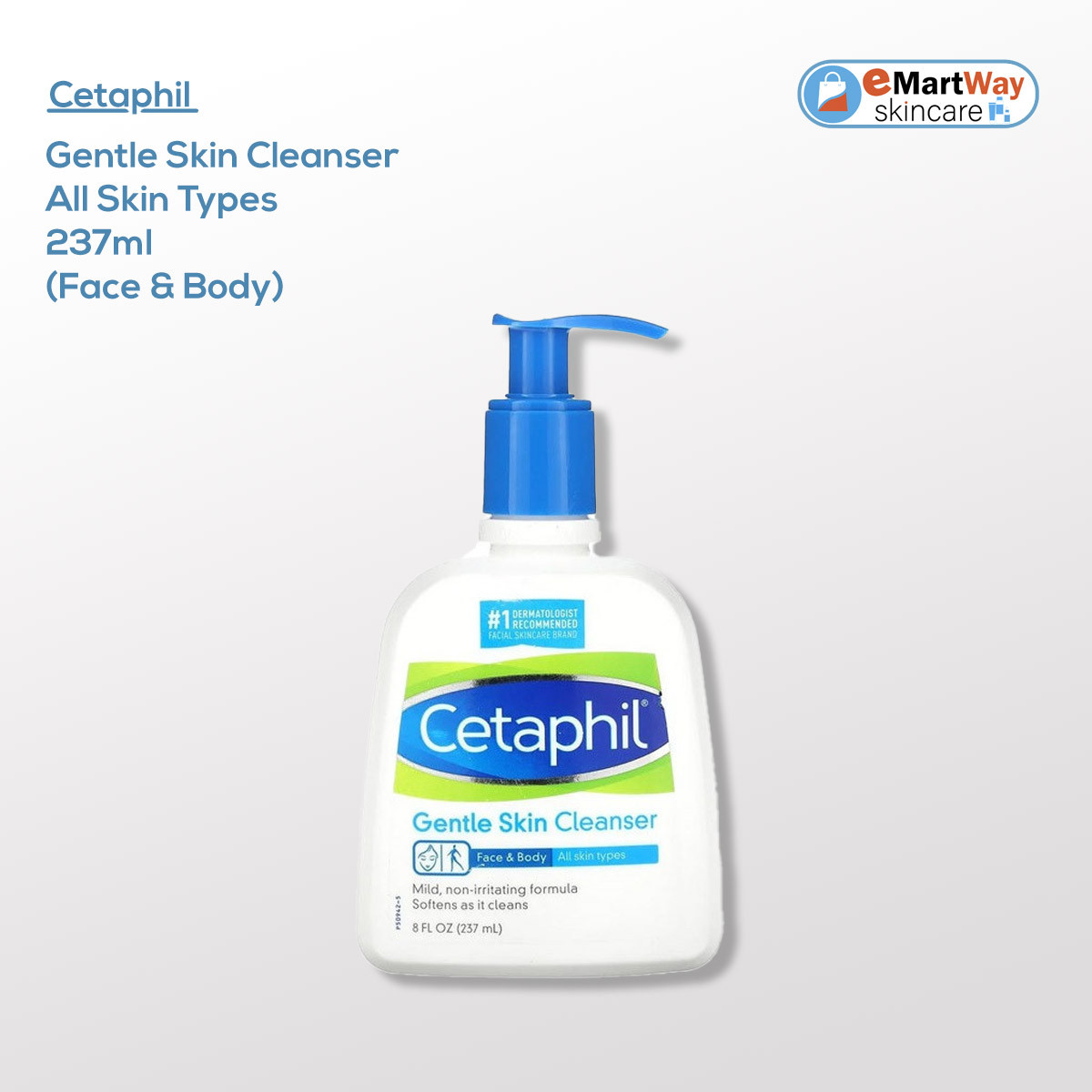 Cetaphil Gentle Skin Cleanser All Skin Types 237ml (Face & Body)